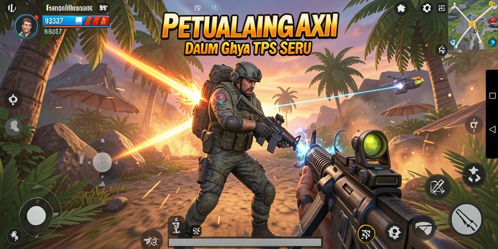 Tampilan seru dari gameplay TPS dalam 93337 yang penuh aksi.