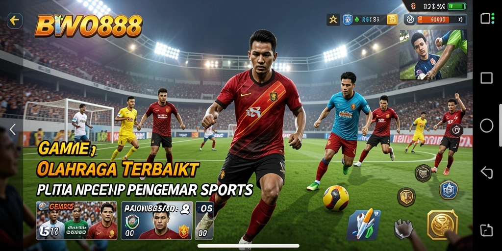Screenshot BWO888 yang menampilkan aksi intens dalam gameplay olahraga.