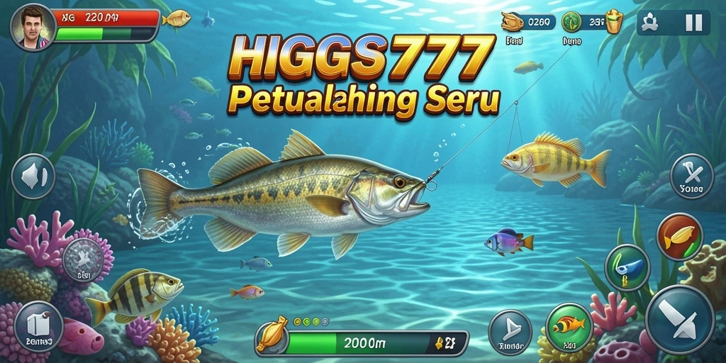 Tampilan gameplay seru dari petualangan memancing di HIGGS777.