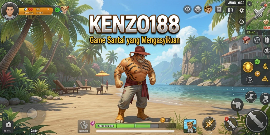 Tangkapan layar utama KENZO188 menampilkan gameplay yang ceria dan interaktif.