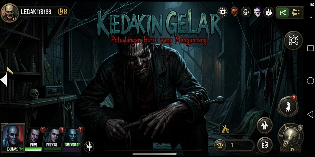 Gameplay LEDAK188 yang seram dengan atmosfer menegangkan.