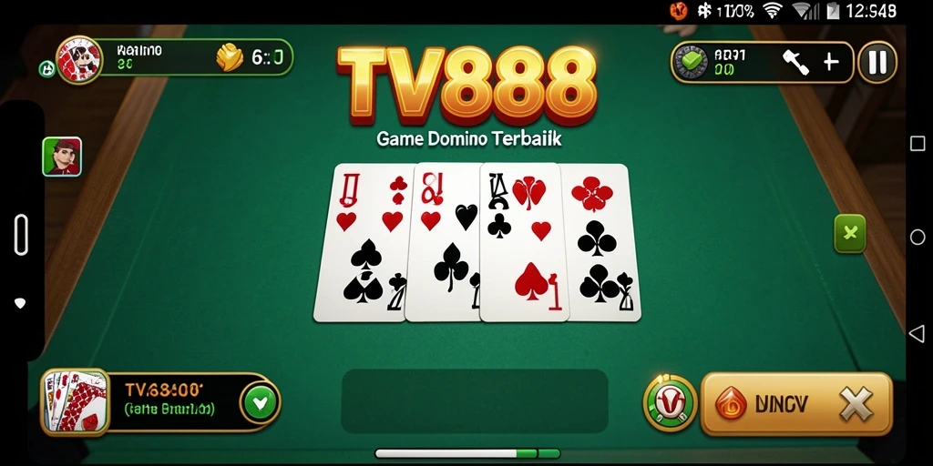 Screenshot gameplay TV888 dengan suasana seru permainan Domino.